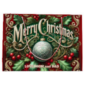 Ornate Merry Christmas Tree Groot Cadeauzakje (Achterkant)