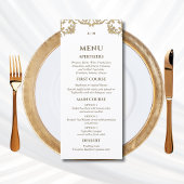 Ornate Monogram Baroque Christian Wedding Menu