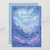 Ornate Mystic Snow Mountain Vista Wedding Kaart (Voorkant / Achterkant)