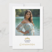 Ornate Oval Frame Quinceañera Exquisite Tiara Kaart (Achterkant)