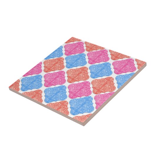Ornate Patchwork Diamonds Pattern Tegeltje (Zijkant)
