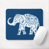 Ornate Patterned Blue Elephant Muismat (Met muis)