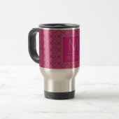 Ornate Pink Purple Geometric Pattern Personalised Reisbeker (Voorkant links)