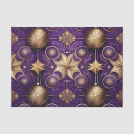 ORNATE PURPLE & GOLD CHRISTMAS FLOURISHES TISSUEPAPIER