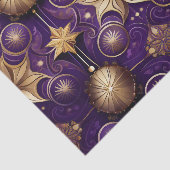 ORNATE PURPLE & GOLD CHRISTMAS FLOURISHES TISSUEPAPIER (Detail)