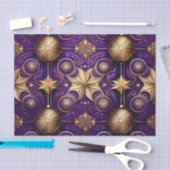 ORNATE PURPLE & GOLD CHRISTMAS FLOURISHES TISSUEPAPIER (Craft)