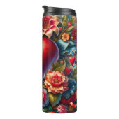Ornate Red Heart Floral Thermosbeker (Geroteerd rechts)