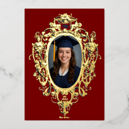 Ornate Rococo Cartouche Photo Template Foil Folie Uitnodiging