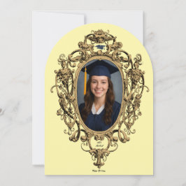 Ornate Rococo Cartouche Photo Template Graduation Kaart