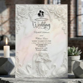 Ornate Rococo Cherub & Swan Fairytale Wedding Kaart