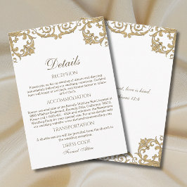 Ornate Rococo Vintage Christian Wedding Details  Informatiekaartje