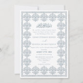 Ornate Romantic Vintage Blue Islamic Wedding Kaart (Voorkant)
