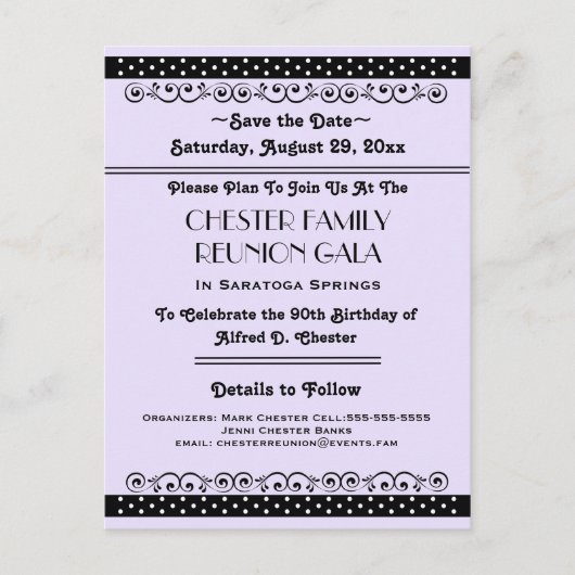 Ornate Save the Date Kies Een Kleur Aankondigingskaart (Voorkant)