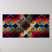 Ornate seamless texture background. Diagonal waves Poster (Voorkant)