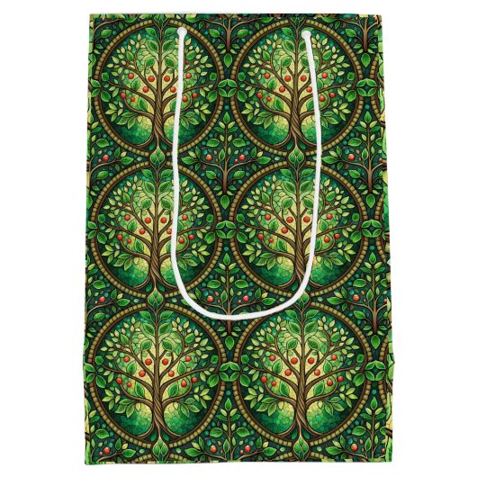 Ornate shopping bag featuring a repeating pattern medium cadeauzakje (Achterkant)