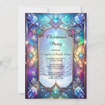 Ornate Stained Glass Frame Holiday Party