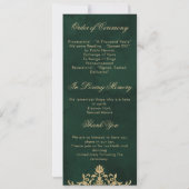 Ornate Victorian Green and gold Wedding Prorgam (Achterkant)