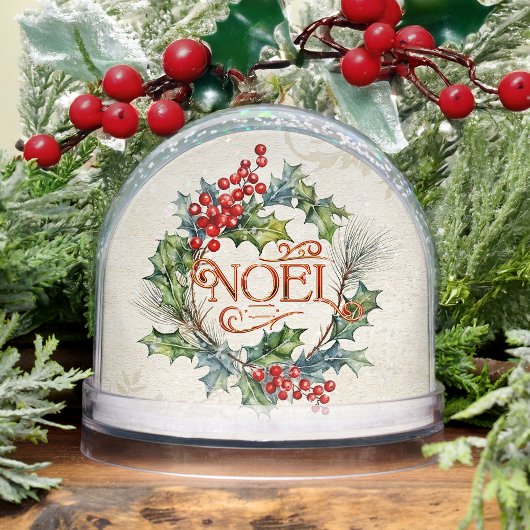 Ornate Vintage Style Noel Floral Snow Globe Sneeuwbol