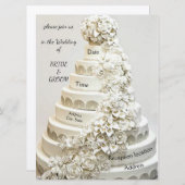 “Ornate Wedding Cake” Trouw Uitnodiging (Voorkant / Achterkant)