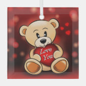 Ornement En Glas L'ourson houdt van je Glas Ornament (Voorkant)