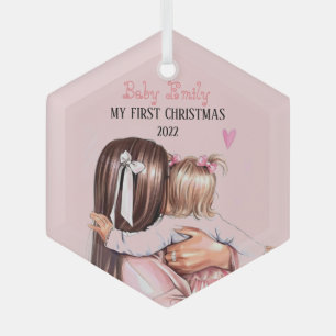 Ornement Mijn baby meisje 1 Kerstmis 2022 Glas Ornament