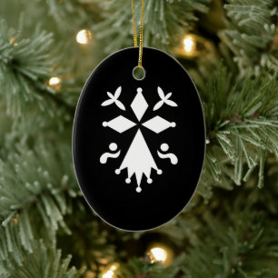 Ornement Ovale en Céramique Hermine de Bretagne Keramisch Ornament