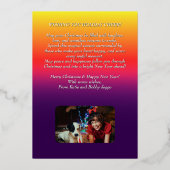 Ornemental Filigree Pattern Christmas Tree Silver Folie Feestdagenkaart (Achterkant)