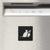 Ornery Alley Cat Tipping Bowling Pin Fun Team Gift Magneet (Insitu (Vaatwasser))