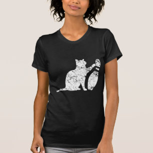Ornery Alley Cat Tipping Bowling Pin Fun Team Gift T-shirt