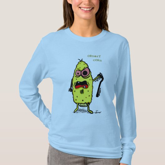 Ornery Corn Womens Long-Sleeve T-Shirt (Voorkant)