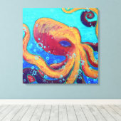 Ornery Octopus kunst aan de muur Canvas Afdruk (Insitu (Houten vloer))