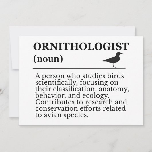 Ornithologist Definition - Vogelkunde (Birdwatchin Kaart (Voorkant)