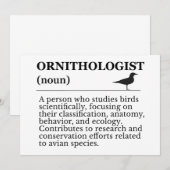 Ornithologist Definition - Vogelkunde (Birdwatchin Kaart (Voorkant / Achterkant)