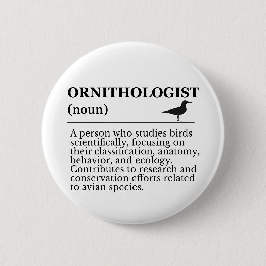 Ornithologist Definition - Vogelkunde (Birdwatchin Ronde Button 5,7 Cm (Voorkant)