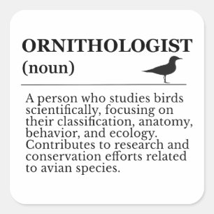 Ornitholoog Definitie - Vogelkunde (Vogels Kijken Vierkante Sticker