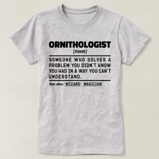 Ornitholoog Noun Definition Vogelkijken Cool T-shirt (Design voorkant)