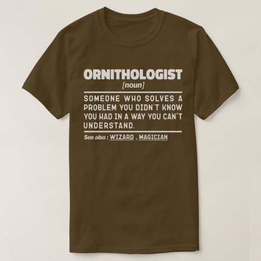 Ornitholoog Noun Definition Vogelkijken Cool T-shirt (Design voorkant)