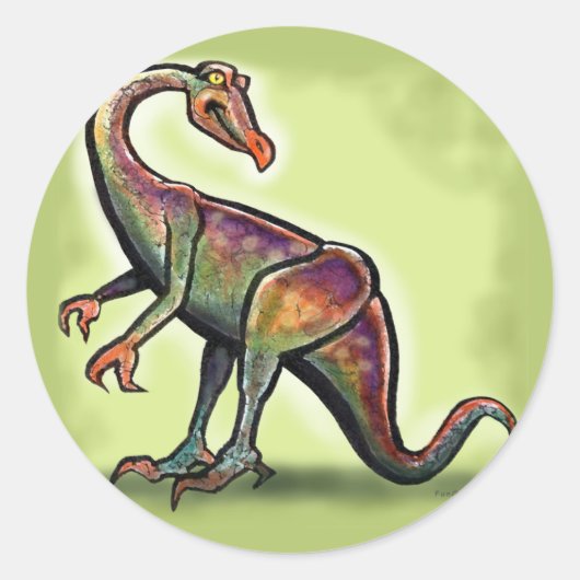 Ornithomimus Ronde Sticker (Voorkant)