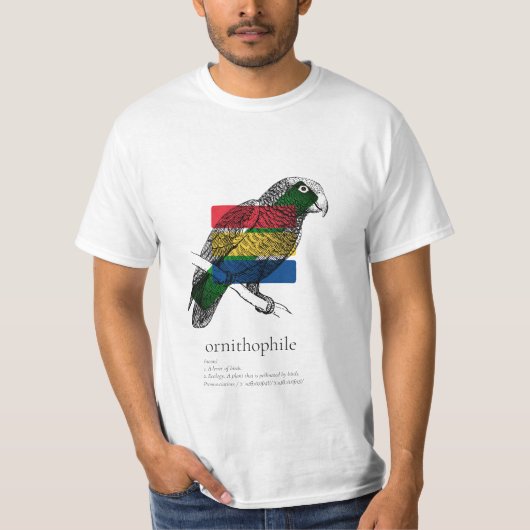 Ornithophile: Paardenschets met kleurenblokken T-shirt (Voorkant)