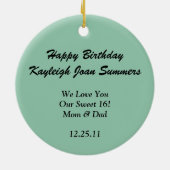 Ornment Roze Lilies Sweet 16 Keramisch Ornament (Achterkant)