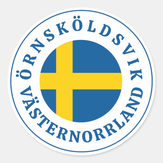ÖRNSKÖLDSVIK VÄSTERNORRLAND Zweden Ronde Sticker (Voorkant)