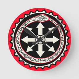 Oroburos met Chaos Ster Ronde Klok