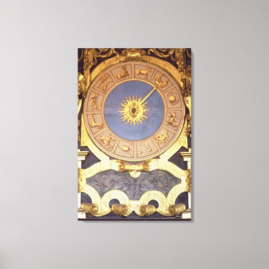 Orologio Zodicale (Zodiac Clock) (fresco en gilde) Canvas Afdruk (Voorkant)