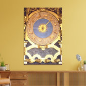 Orologio Zodicale (Zodiac Clock) (fresco en gilde) Canvas Afdruk (Insitu (Woonkamer))