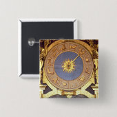 Orologio Zodicale (Zodiac Clock) (fresco en gilde) Vierkante Button 5,1 Cm (Voorkant /achterkant)