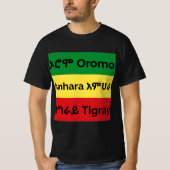 Oromo Amhara Tigray - Ethiopische vlag T-Shirt (Voorkant)