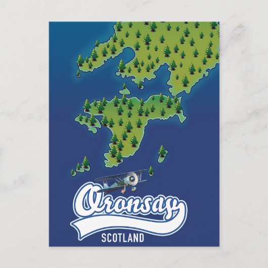 Oronsay Schotland eiland kaart (Voorkant)