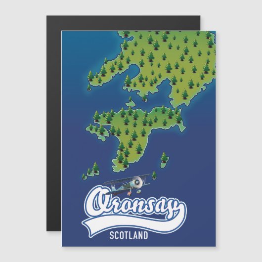 Oronsay Schotland eiland kaart (Voorkant / Achterkant)