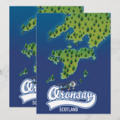 Oronsay Schotland eiland kaart  (Voorkant / Achterkant)
