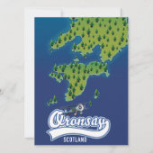 Oronsay Schotland eiland kaart  (Voorkant)